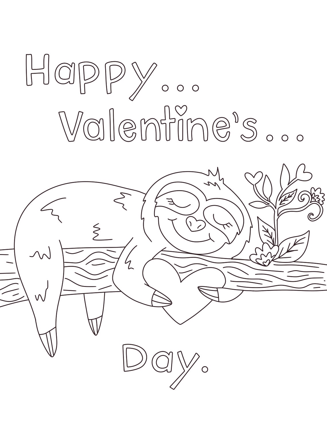 Valentine's Day Coloring Pages, Full-page Coloring Sheets, Valentine ...