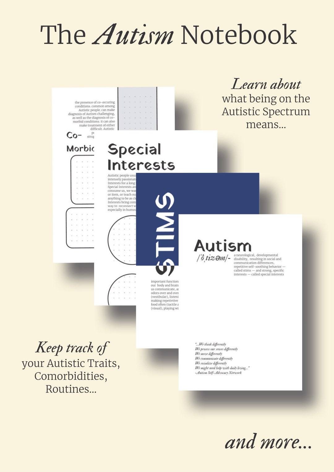 The Autism Notebook - Blue - Etsy