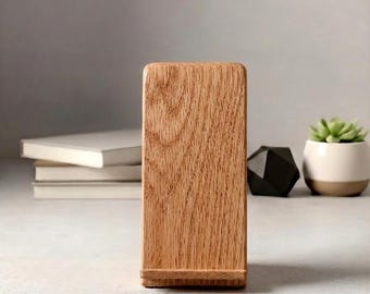 Simple Wooden Phone Stand for Desk, Nightstand | Handmade Phone Holder | Premium Desktop Accessory