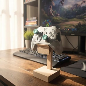 Xbox Single Controller Stand – Solid Oak – Minimalist Desk Accessory