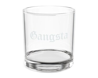 Bicchiere da whisky con incisione "Gangsta" / Bicchiere da whisky inciso da 10,5 oz