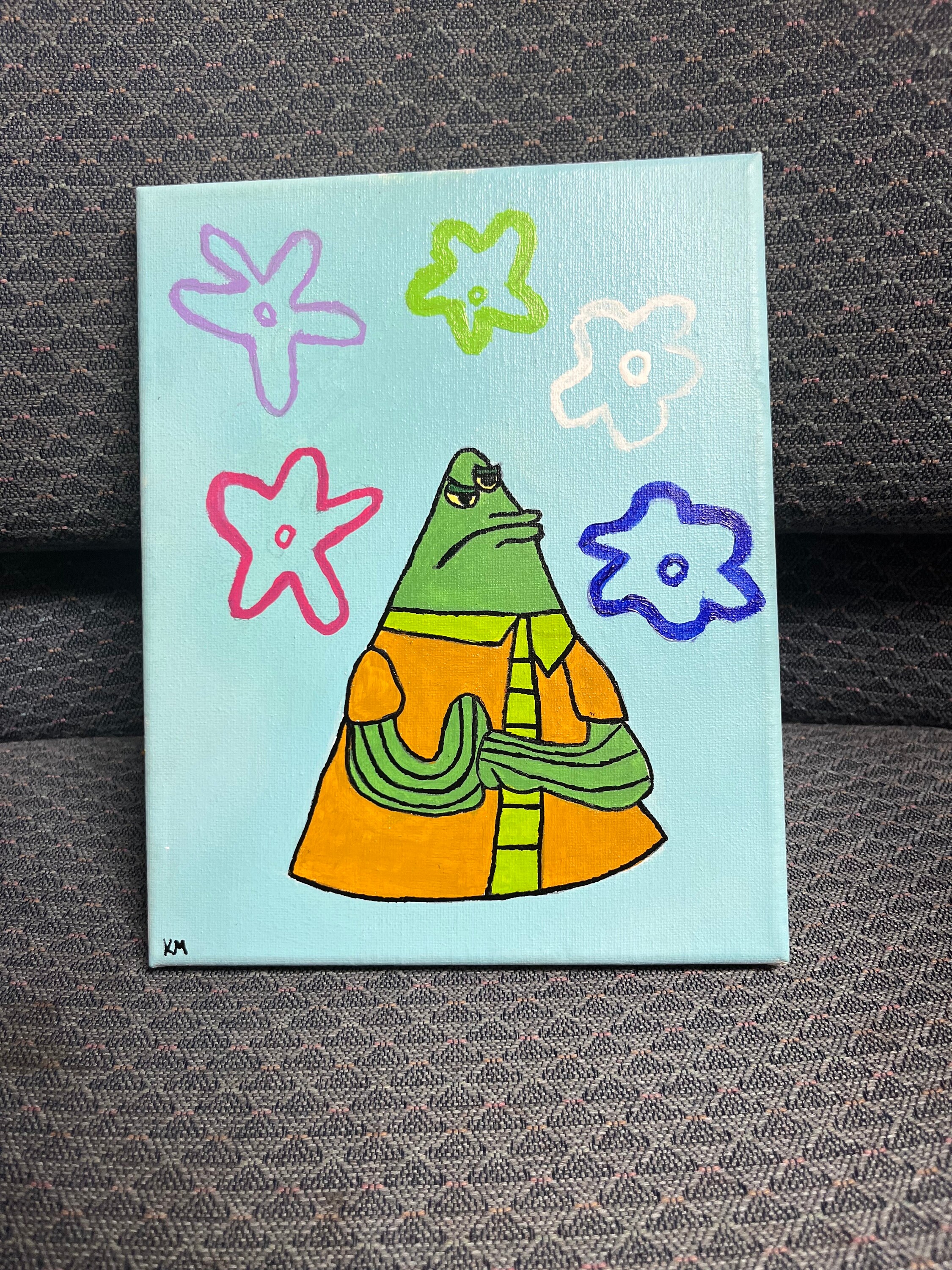 Flats the Flounder From Spongebob Painting Etsy