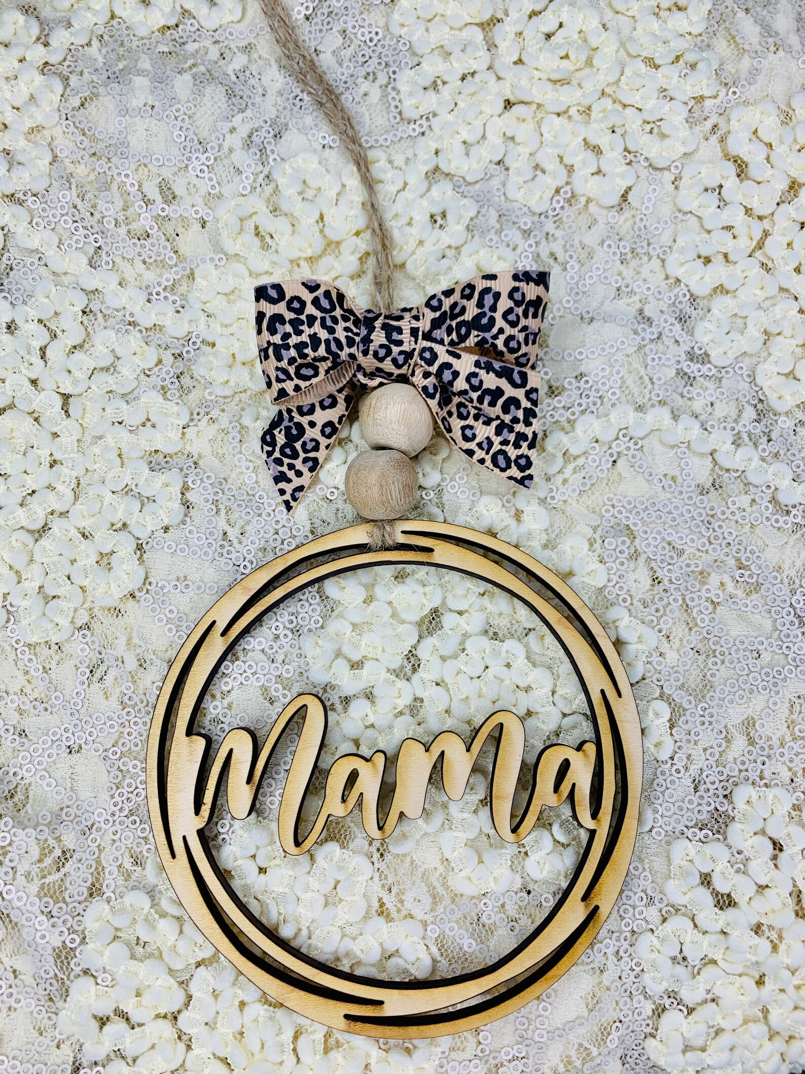 Mama Wooden Bead Car Charm Car Hang Tag Car Decor Mothers Etsy