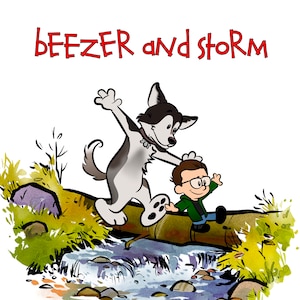 Calvin and Hobbes Digital Portrait- Standard Backgrounds 2 Characters