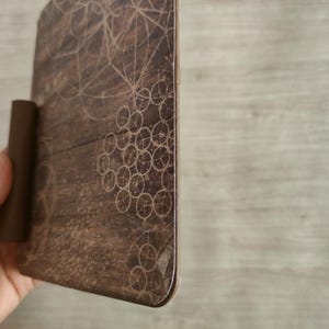 Notepad Wood Handmade Magnetic Notepad for Fridge – Rustic Wood & Mandala Design ...