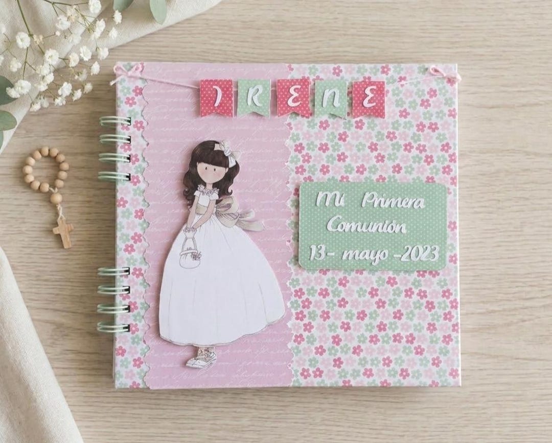 Personalized First Holy Communion Guest Book for Girl Spiral Photo ...