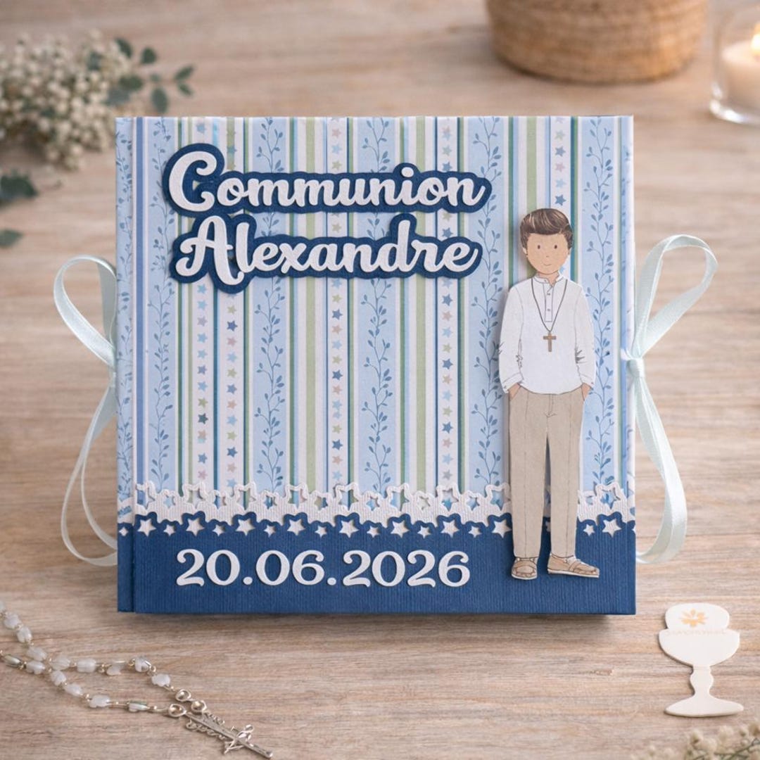 Personalized First Communion Photo Album – Accordion Zig Zag Memory ...