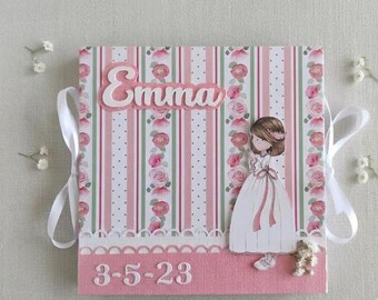Personalized Leporello Communion Photo Album for Girl