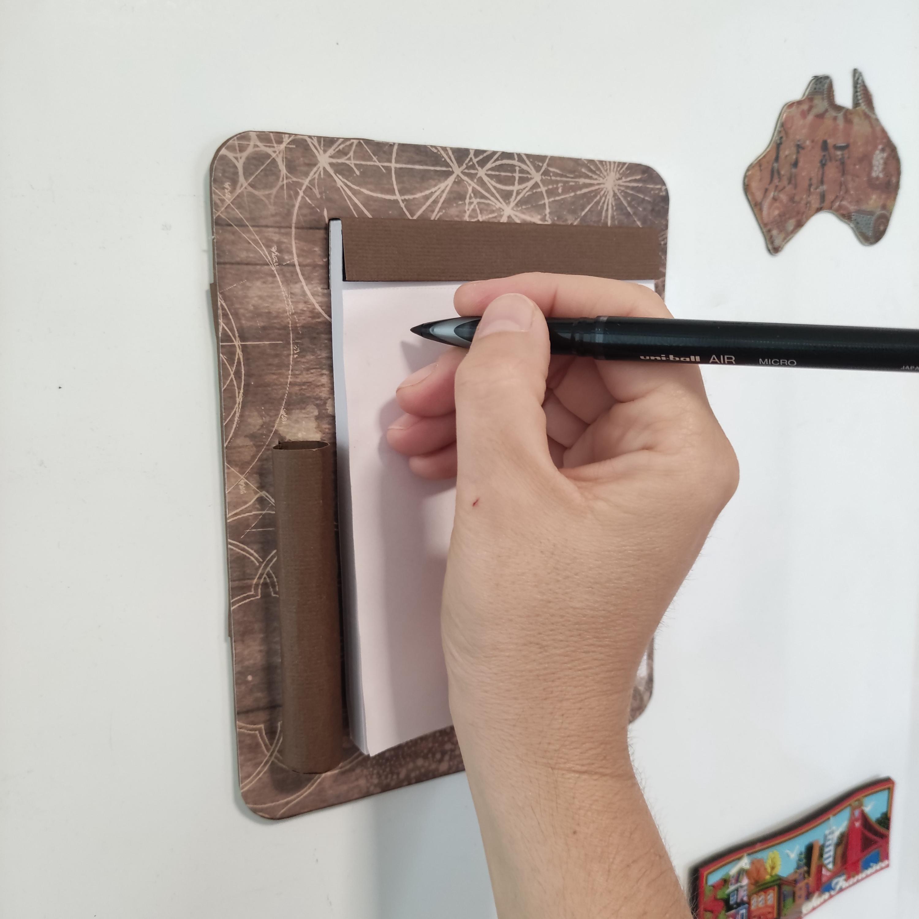 Notepad Wood Handmade Magnetic Notepad for Fridge – Rustic Wood & Mandala Design ...