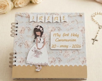 Personalized First Communion Photo Album, Heirloom Keepsake Memory Book