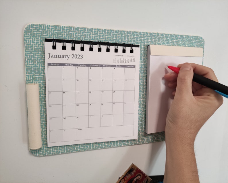 Minimalist 2024 Fridge Calendar in Blue and Cream Etsy
