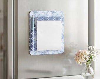Blue Hydrangea Magnetic Notepad Holder for the Fridge