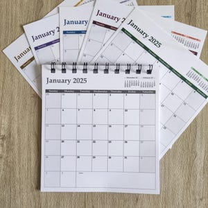 Monthly calendar 2025, Small spiral calendar 2025, Useful wall calendar refillment, Sustainable calendar, Handly calendar planner
