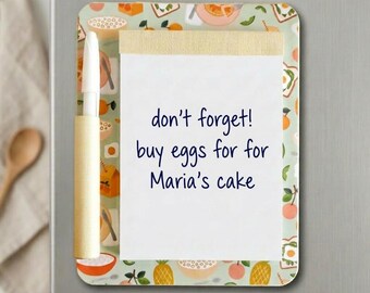Decorative Magnetic Kitchen Notepad with a Bright Pattern