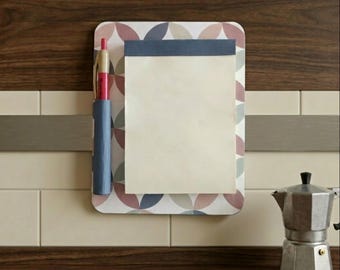 Retro circles magnetic list pad for men kitchen memo board vintage inspired handmade home gift
