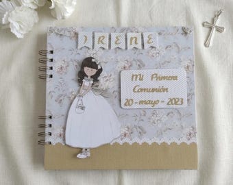 First Communion Gift from Godmother Personalized Guest Book for Girl Holy Communion Photo Album