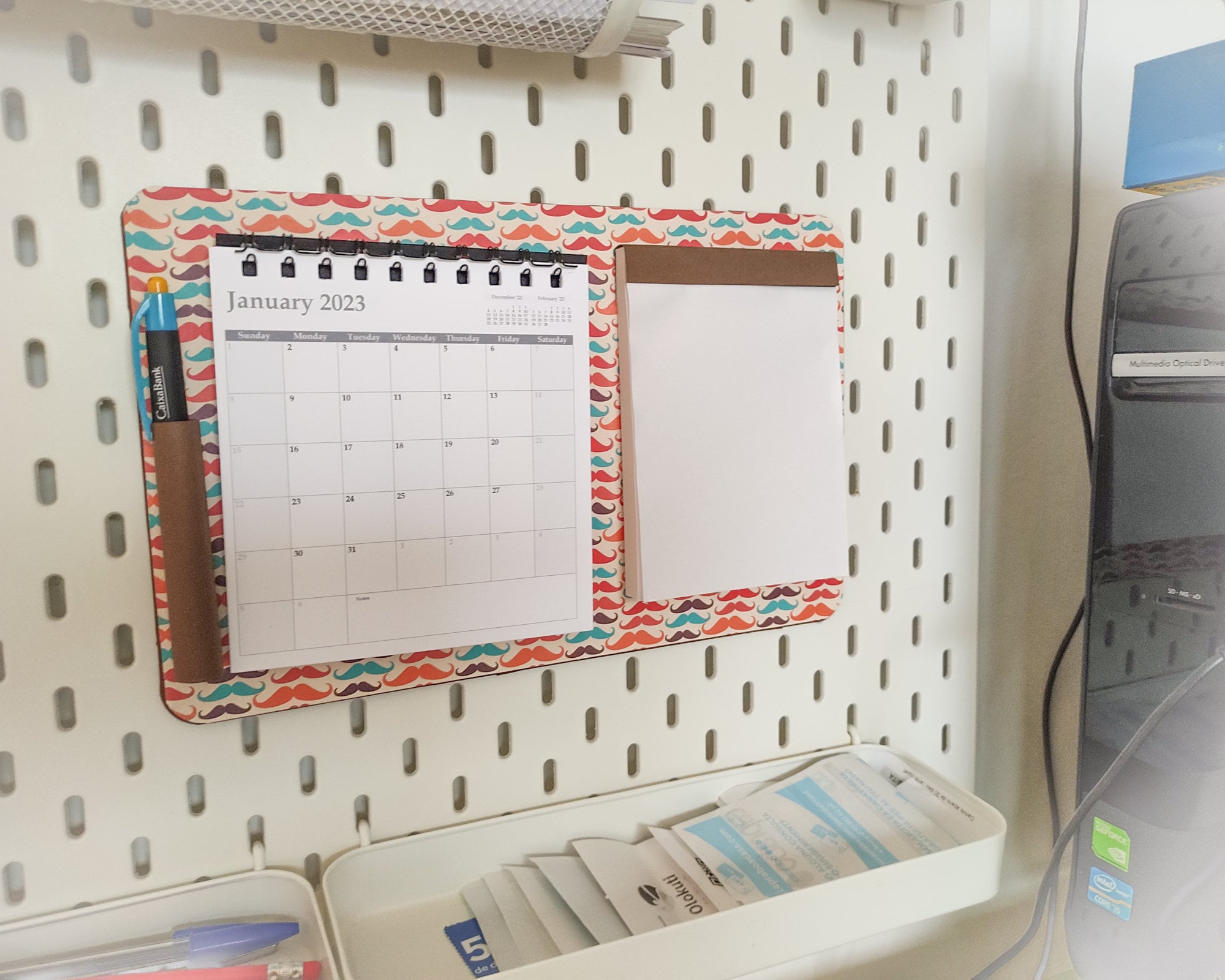 Fridge Calendar 2024 With Moustaches, Monthly Magnetic Calendar With ...