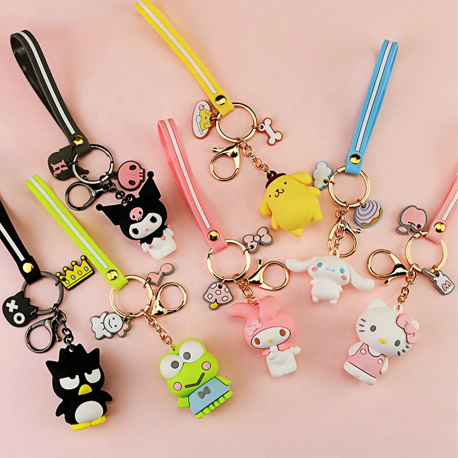 3D Cartoon Keychain Sanrio Characters Hello Kitty Kuromi My Etsy