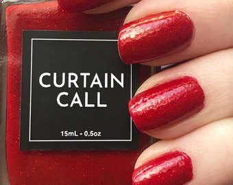 LOLA - Red Glitter Nail Polish - Broadway Nail Polish - Vegan Nail Polish - Cruelty Free - Broadway Gifts
