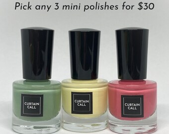 TRIPLE THREAT TRIO - Pick Any 3 Mini Nail Polishes - Trio - Broadway Nail Polish - Vegan Nail Polish - Cruelty Free - Broadway Gifts