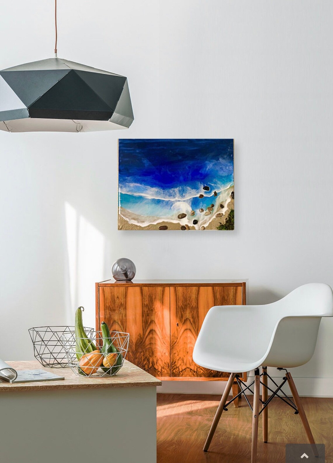 Resin Beach Art on Canvas Etsy