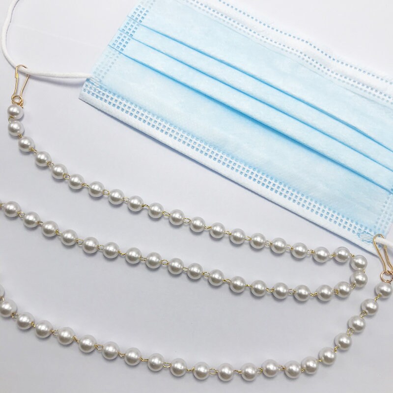 Mask Chain Pearl and Gold/ Glam/ Diva/face Mask - Etsy
