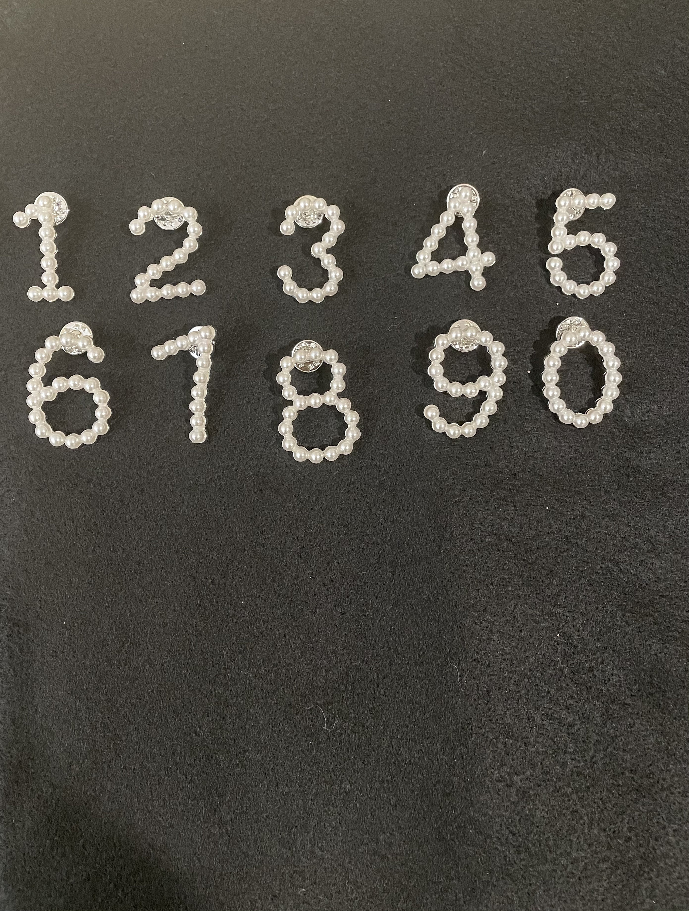 Pearl Number Brooch Pendant Crossing Gift Line Number Sorority