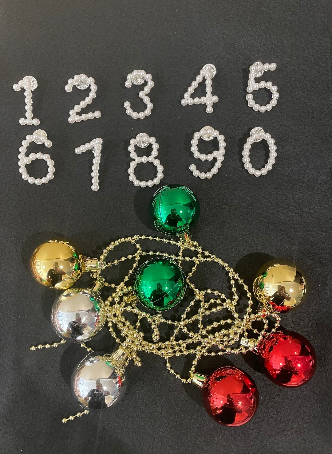 Pearl Number Brooch Pendant Crossing Gift Line Number Sorority