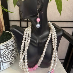 Pearl Necklace & Earring Set-Jack and Jill
