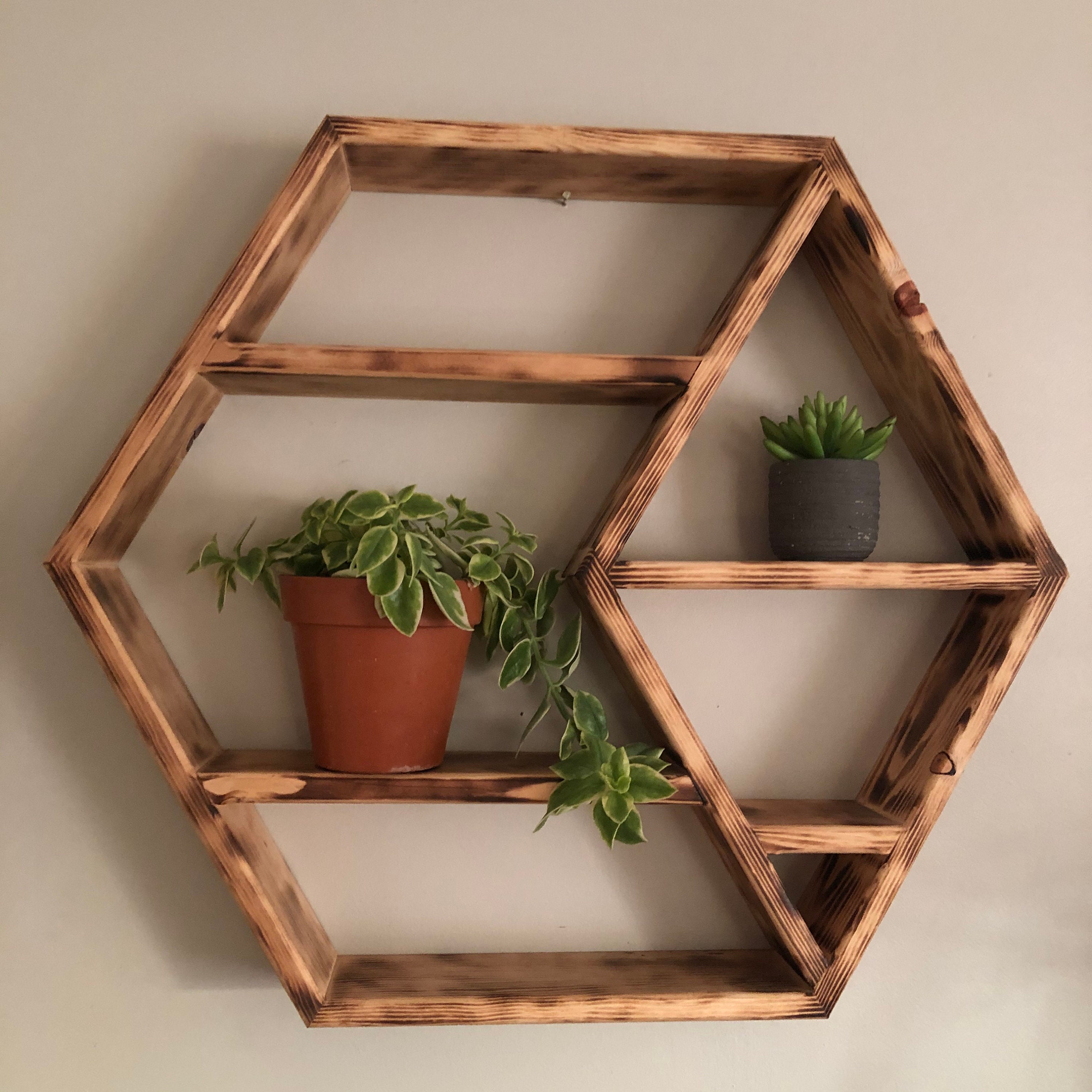 Hexagon Wall Shelf Etsy
