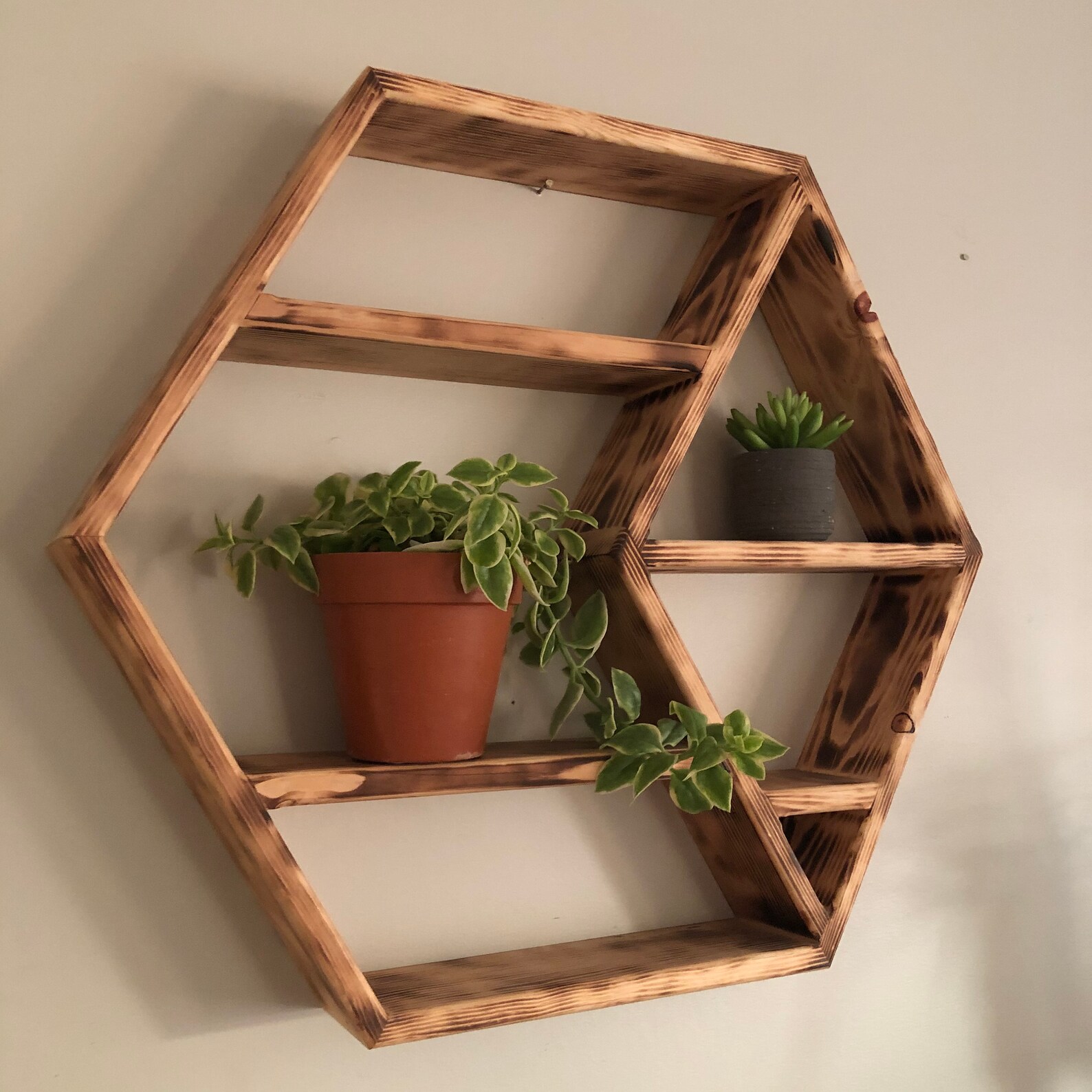 Hexagon Wall Shelf Etsy