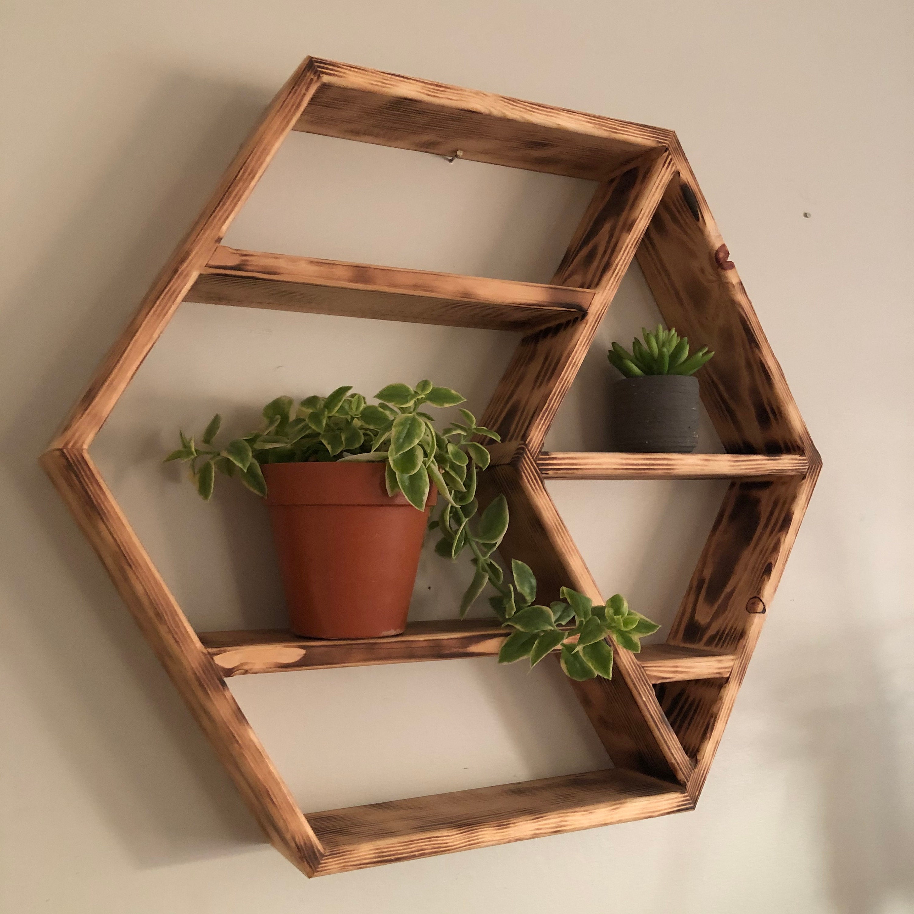 Hexagon Wall Shelf Etsy
