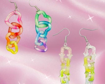 Regenbogen und Pastell Ohrringe
