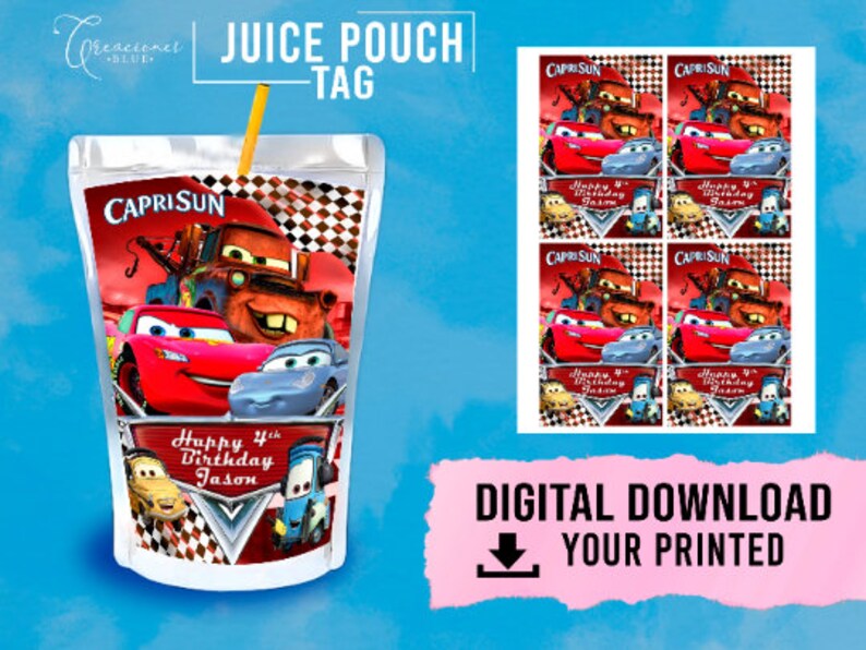 Mcqueen Printables Birthday Party Mcqueen Chip Bag Mcqueen - Etsy