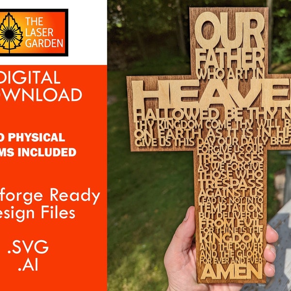 Our Father Cross - SVG/AI File Download - Glowforge Ready