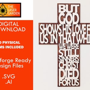 Romans 5:8 Cross - SVG/AI File Download - Glowforge Ready