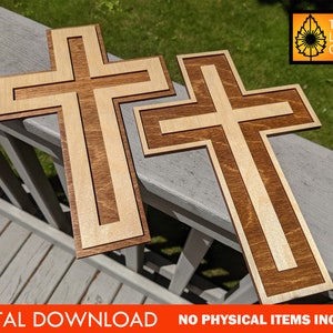 Two Crosses - SVG/AI File Download - Glowforge Ready