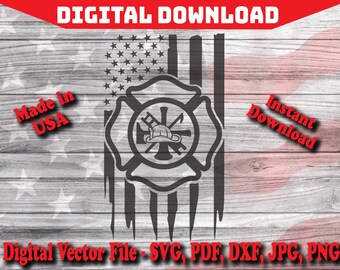 Fire Dept. Maltese Cross Distressed Flag Digital Instant Download SVG, Department Silhouette, cricut, clipart cut file pdf png dxf svg jpg
