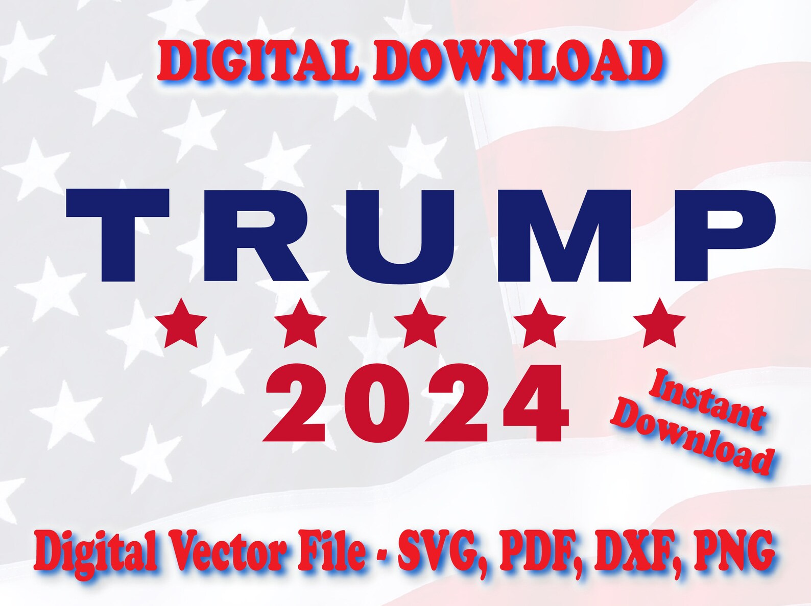 Donald Trump 2025 Digital SVG Instant Download President Etsy