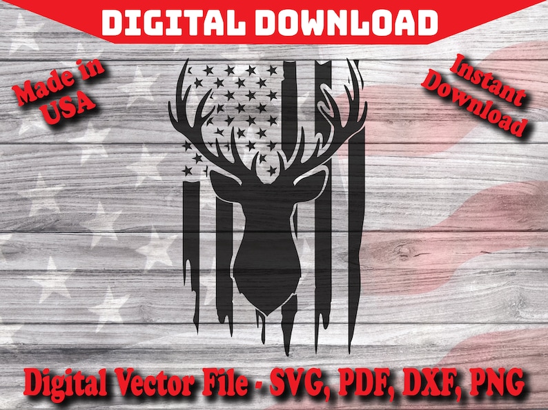 Download Distressed Buck USA Flag Digital Instant Download SVG | Etsy