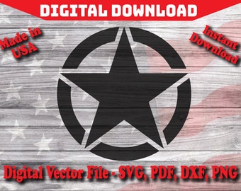 Army Military Star United States US Symbol Digital Instant Symbol SVG, Silhouette, cricut, clipart cut file pdf png dxf svg