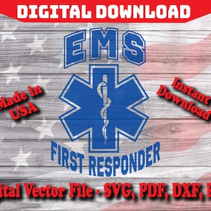 EMS First Responder EMT Cross Symbol Design Instant Download SVG, Department Silhouette, cricut, clipart cut file pdf png dxf svg