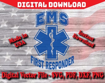 EMS First Responder EMT Cross Symbol Design Instant Download SVG, Department Silhouette, cricut, clipart cut file pdf png dxf svg
