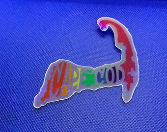 Cape Cod Holographic Rainbow Sticker
