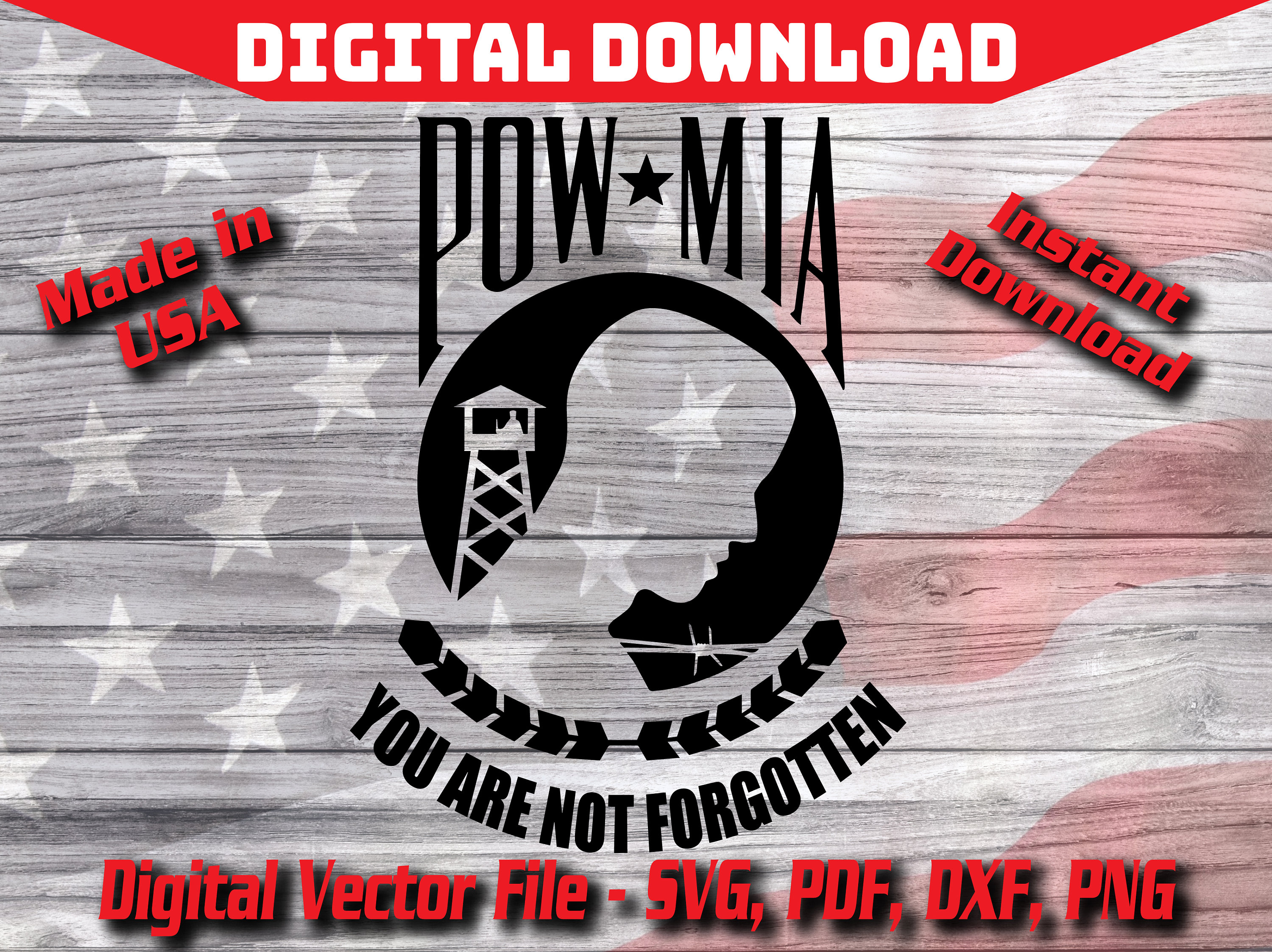 POW MIA Veteran Military United States Digital Instant Symbol Etsy