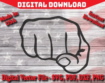 Fist Design Fist Pump Bump hand Digital Instant Symbol SVG, Silhouette, cricut, clipart cut file pdf png dxf svg