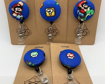 Yoshi Badge ID Holder Retractable Reel Mario Bros