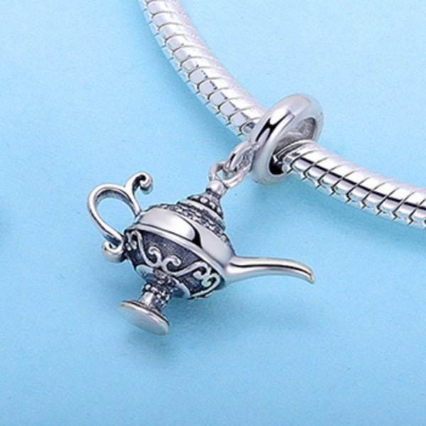 lampe magique argent,Charms pour bracelet, Charms pour bracelet pandora, Charme de voyage, Charme en argent sterling, Perles, Nouveau charme, Entièrement estampillé