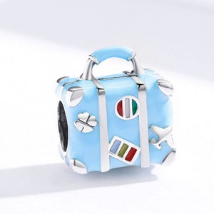 Bedels voor armband, Bedels voor Pandora armband, Adventure Suitcase Charm, reizen charme, Sterling Zilver, Nieuwe bedel, Volledig Gestempeld
