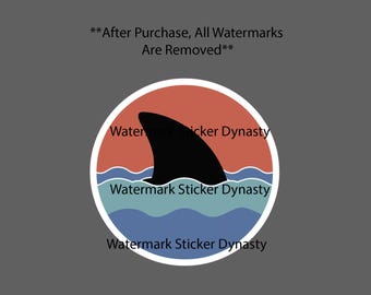 Shark Fin Sticker Waterproof Decal Cartoon Beach Ocean Summer Wave Gift NEW
